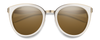 Front View of Smith Somerset Cateye Sunglasses in White Gold/Photochromic Polarized Brown 53mm