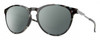 Profile View of Smith Optics Wander Designer Polarized Reading Sunglasses with Custom Cut Powered Smoke Grey Lenses in Sky Tortoise Havana Blue Black Marble Unisex Round Full Rim Acetate 55 mm