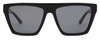 Front View of SITO SHADES BENDER Women's Rectangular Designer Sunglasses Black/Iron Gray 57 mm