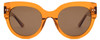 Front View of SITO SHADES GOOD LIFE Womens Designer Sunglasses Amber Orange Crystal/Brown 54mm