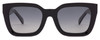 Front View of SITO SHADES HARLOW Womens Square Full Rim Designer Sunglasses in Black/Gray 52mm