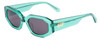Profile View of SITO SHADES JUICY Women's Square Designer Sunglasses Blue Crystal/Iron Gray 53mm