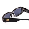 Close Up View of SITO SHADES JUICY Women Sunglasses Black White Zebra Print Safari/Iron Gray 53mm