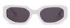 Front View of SITO SHADES JUICY Women's Square Full Rim Designer Sunglasses in White/Gray 53mm