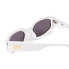 Close Up View of SITO SHADES JUICY Women's Square Full Rim Designer Sunglasses in White/Gray 53mm