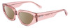 Profile View of SITO SHADES AXIS Designer Polarized Sunglasses with Custom Cut Amber Brown Lenses in Rosewater Pink Crystal Ladies Square Full Rim Acetate 55 mm
