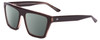 Profile View of SITO SHADES BENDER Designer Polarized Sunglasses with Custom Cut Smoke Grey Lenses in Black Crystal Ladies Rectangular Full Rim Acetate 57 mm