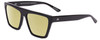Profile View of SITO SHADES BENDER Designer Polarized Reading Sunglasses with Custom Cut Powered Sun Flower Yellow Lenses in Black Ladies Rectangular Full Rim Acetate 57 mm