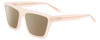 Profile View of SITO SHADES BENDER Designer Polarized Sunglasses with Custom Cut Amber Brown Lenses in Vanilla Pink Crystal Ladies Rectangular Full Rim Acetate 57 mm