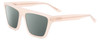 Profile View of SITO SHADES BENDER Designer Polarized Sunglasses with Custom Cut Smoke Grey Lenses in Vanilla Pink Crystal Ladies Rectangular Full Rim Acetate 57 mm