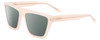 Profile View of SITO SHADES BENDER Designer Polarized Reading Sunglasses with Custom Cut Powered Smoke Grey Lenses in Vanilla Pink Crystal Ladies Rectangular Full Rim Acetate 57 mm