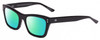 Profile View of SITO SHADES BREAK OF DAWN Designer Polarized Reading Sunglasses with Custom Cut Powered Green Mirror Lenses in Black   Unisex Square Full Rim Acetate 54 mm