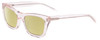 Profile View of SITO SHADES BREAK OF DAWN Designer Polarized Reading Sunglasses with Custom Cut Powered Sun Flower Yellow Lenses in Dew Clear Pink Crystal Unisex Square Full Rim Acetate 54 mm