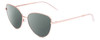 Profile View of SITO SHADES CANDI Designer Polarized Reading Sunglasses with Custom Cut Powered Smoke Grey Lenses in Rose Gold Unisex Pilot Full Rim Metal 59 mm