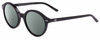 Profile View of SITO SHADES DIXON Designer Polarized Sunglasses with Custom Cut Smoke Grey Lenses in Black  Unisex Round Full Rim Acetate 52 mm