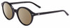 Profile View of SITO SHADES DIXON Designer Polarized Sunglasses with Custom Cut Amber Brown Lenses in Black  Unisex Round Full Rim Acetate 52 mm