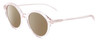 Profile View of SITO SHADES DIXON Designer Polarized Sunglasses with Custom Cut Amber Brown Lenses in Dew Clear Pink Crystal Unisex Round Full Rim Acetate 52 mm