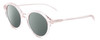 Profile View of SITO SHADES DIXON Designer Polarized Sunglasses with Custom Cut Smoke Grey Lenses in Dew Clear Pink Crystal Unisex Round Full Rim Acetate 52 mm