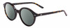 Profile View of SITO SHADES DIXON Designer Polarized Sunglasses with Custom Cut Smoke Grey Lenses in Tortoise Havana Unisex Round Full Rim Acetate 52 mm