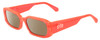 Profile View of SITO SHADES ELECTRO VISION Designer Polarized Sunglasses with Custom Cut Amber Brown Lenses in Neon Peach Orange Unisex Square Full Rim Acetate 56 mm