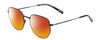 Profile View of SITO SHADES ETERNAL Designer Polarized Sunglasses with Custom Cut Red Mirror Lenses in Matte Black Unisex Square Full Rim Metal 52 mm