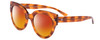 Profile View of SITO SHADES GOOD LIFE Designer Polarized Sunglasses with Custom Cut Red Mirror Lenses in Amber Tortoise Havana Ladies Round Full Rim Acetate 54 mm