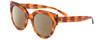 Profile View of SITO SHADES GOOD LIFE Designer Polarized Reading Sunglasses with Custom Cut Powered Amber Brown Lenses in Amber Tortoise Havana Ladies Round Full Rim Acetate 54 mm