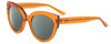 Profile View of SITO SHADES GOOD LIFE Designer Polarized Reading Sunglasses with Custom Cut Powered Smoke Grey Lenses in Amber Orange Crystal Ladies Round Full Rim Acetate 54 mm
