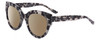Profile View of SITO SHADES GOOD LIFE Designer Polarized Sunglasses with Custom Cut Amber Brown Lenses in Black Grey Tortoise Ladies Round Full Rim Acetate 54 mm