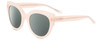 Profile View of SITO SHADES GOOD LIFE Designer Polarized Sunglasses with Custom Cut Smoke Grey Lenses in Vanilla Pink Crystal Ladies Round Full Rim Acetate 54 mm
