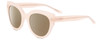 Profile View of SITO SHADES GOOD LIFE Designer Polarized Reading Sunglasses with Custom Cut Powered Amber Brown Lenses in Vanilla Pink Crystal Ladies Round Full Rim Acetate 54 mm