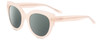 Profile View of SITO SHADES GOOD LIFE Designer Polarized Reading Sunglasses with Custom Cut Powered Smoke Grey Lenses in Vanilla Pink Crystal Ladies Round Full Rim Acetate 54 mm