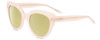 Profile View of SITO SHADES GOOD LIFE Designer Polarized Reading Sunglasses with Custom Cut Powered Sun Flower Yellow Lenses in Vanilla Pink Crystal Ladies Round Full Rim Acetate 54 mm