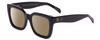 Profile View of SITO SHADES HARLOW Designer Polarized Sunglasses with Custom Cut Amber Brown Lenses in Black Ladies Square Full Rim Acetate 52 mm