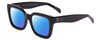 Profile View of SITO SHADES HARLOW Designer Polarized Reading Sunglasses with Custom Cut Powered Blue Mirror Lenses in Black Ladies Square Full Rim Acetate 52 mm
