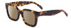 Profile View of SITO SHADES HARLOW Designer Polarized Reading Sunglasses with Custom Cut Powered Amber Brown Lenses in Amber Tortoise Havana Ladies Square Full Rim Acetate 52 mm