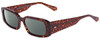 Profile View of SITO SHADES INNER VISION Designer Polarized Sunglasses with Custom Cut Smoke Grey Lenses in Amber Cheetah Ladies Square Full Rim Acetate 56 mm