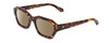 Profile View of SITO SHADES KINETIC Designer Polarized Sunglasses with Custom Cut Amber Brown Lenses in Honey Tortoise Havana Unisex Square Full Rim Acetate 54 mm
