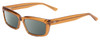 Profile View of SITO SHADES NIGHT IN MOTION Designer Polarized Sunglasses with Custom Cut Smoke Grey Lenses in Tobacco Orange Crystal Unisex Square Full Rim Acetate 57 mm
