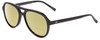 Profile View of SITO SHADES NIGHTFEVER Designer Polarized Reading Sunglasses with Custom Cut Powered Sun Flower Yellow Lenses in Black Unisex Pilot Full Rim Acetate 58 mm
