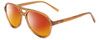 Profile View of SITO SHADES NIGHTFEVER Designer Polarized Sunglasses with Custom Cut Red Mirror Lenses in Tobacco Orange Crystal Unisex Pilot Full Rim Acetate 58 mm