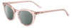 Profile View of SITO SHADES NOW OR NEVER Designer Polarized Sunglasses with Custom Cut Smoke Grey Lenses in Sirocco Pink Crystal Ladies Square Full Rim Acetate 50 mm