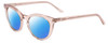 Profile View of SITO SHADES NOW OR NEVER Designer Polarized Reading Sunglasses with Custom Cut Powered Blue Mirror Lenses in Sirocco Pink Crystal Ladies Square Full Rim Acetate 50 mm