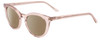 Profile View of SITO SHADES NOW OR NEVER Designer Polarized Reading Sunglasses with Custom Cut Powered Amber Brown Lenses in Sirocco Pink Crystal Ladies Square Full Rim Acetate 50 mm