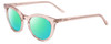 Profile View of SITO SHADES NOW OR NEVER Designer Polarized Reading Sunglasses with Custom Cut Powered Green Mirror Lenses in Sirocco Pink Crystal Ladies Square Full Rim Acetate 50 mm