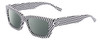 Profile View of SITO SHADES OUTER LIMITS Designer Polarized Sunglasses with Custom Cut Smoke Grey Lenses in Optic Black White Checker Print Unisex Square Full Rim Acetate 54 mm