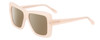 Profile View of SITO SHADES PAPILLION Designer Polarized Sunglasses with Custom Cut Amber Brown Lenses in Vanilla Pink Crystal Ladies Square Full Rim Acetate 56 mm