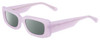 Profile View of SITO SHADES REACHING DAWN Designer Polarized Sunglasses with Custom Cut Smoke Grey Lenses in Wild Orchid Purple Crystal Ladies Square Full Rim Acetate 51 mm