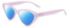 Profile View of SITO SHADES SEDUCTION Designer Polarized Sunglasses with Custom Cut Blue Mirror Lenses in Wild Orchid Purple Crystal Ladies Cat Eye Full Rim Acetate 57 mm
