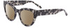 Profile View of SITO SHADES SOUL FUSION Designer Polarized Sunglasses with Custom Cut Amber Brown Lenses in Black Grey Tortoise Ladies Round Full Rim Acetate 51 mm